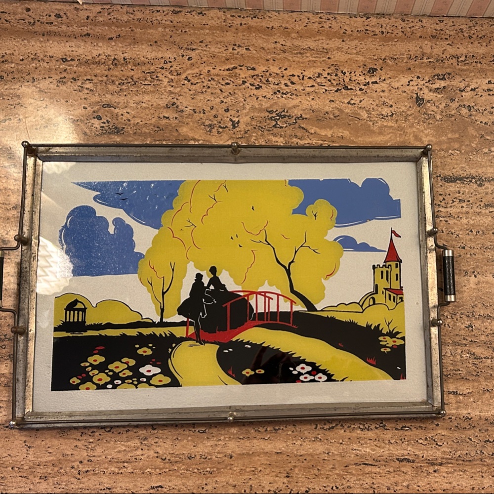 Colorful Vintage Art Deco Tray